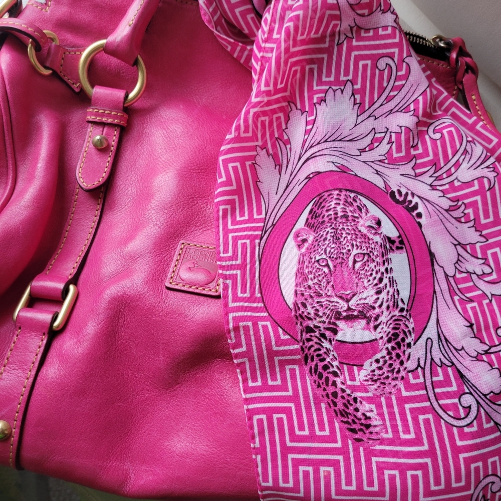 Effy Pink Leopard Print Oblong Scarf ~ 18" x 60" ~ Great Fashion Print! VGUC - Picture 13 of 16